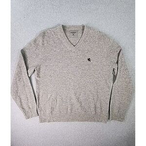 Express Sweater Mens Size XL  Gray 100% Lamb‎ Wool V-neck